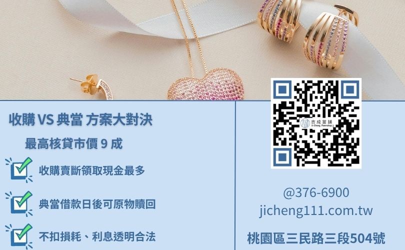 黃金收購與借款額度對比-吉成當舖解析收購價與典當金之計算邏輯與贖回權益。