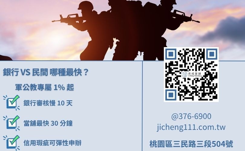 軍公教房貸信貸比較分析-吉成當舖教您如何挑選最適合的軍公教優惠貸款。